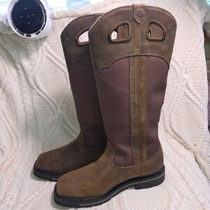 LaCrosse Tallgrass Snake Boot Brown Waterproof Leather Mens 11.5 Wide Excellent